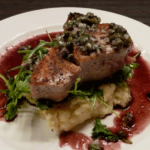 Tuna Steaks with Capers and Red Wine Sauce